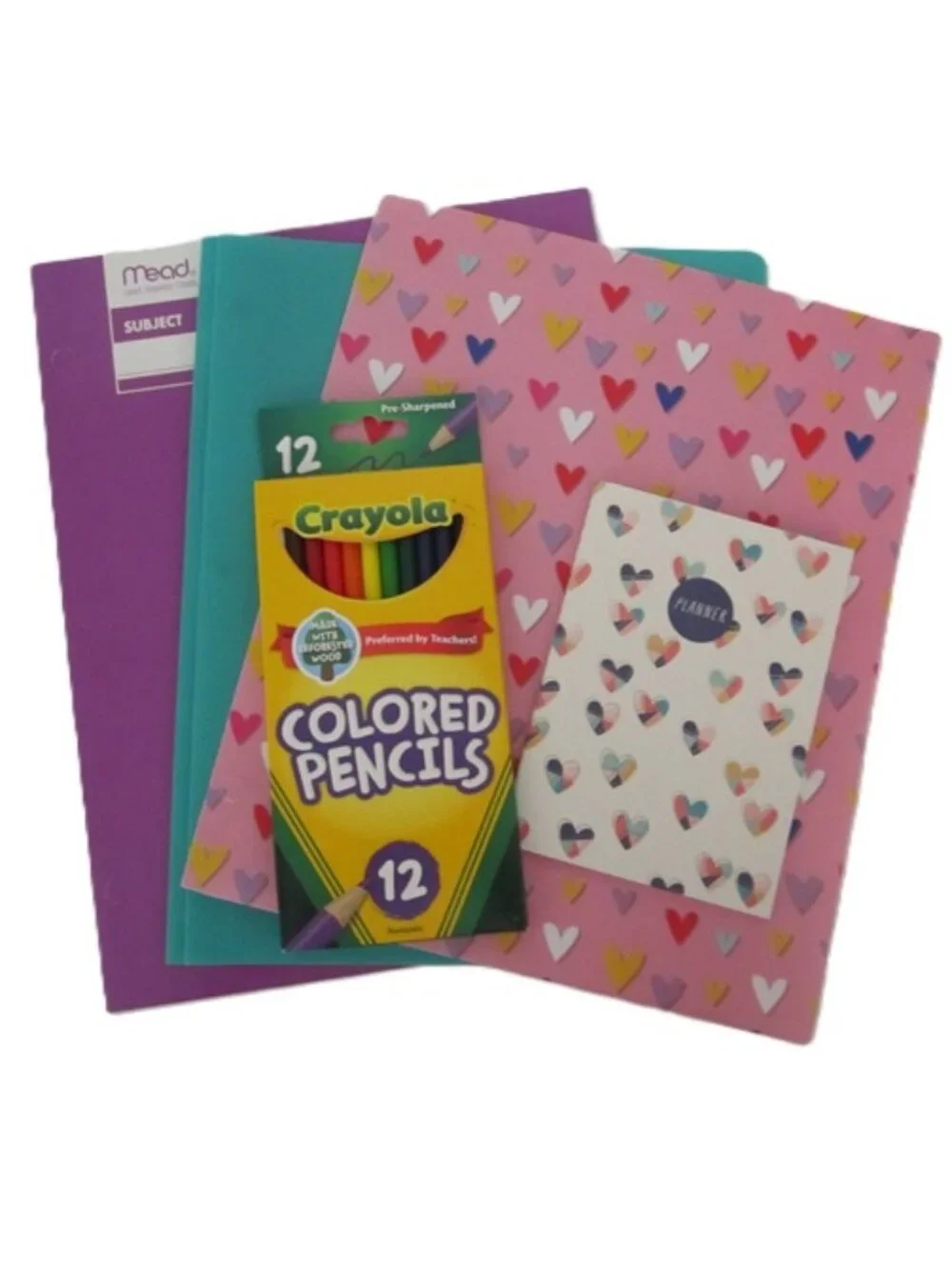 Heart Backpack, Bento Lunch Box, Water Bottle & School Supplies NEW